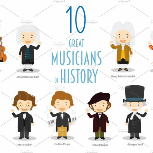 10 Great Musicians of History cover image.