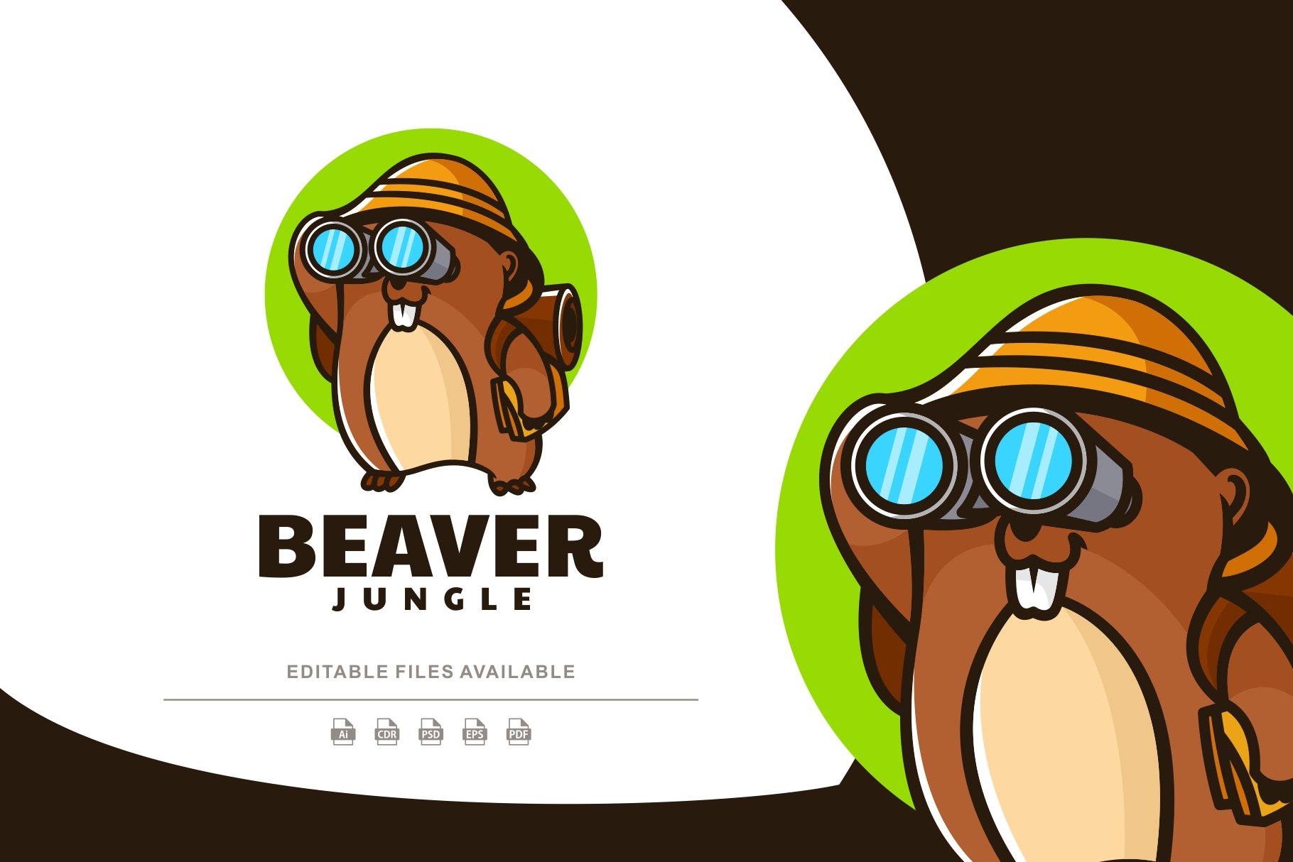Beaver Explorer Mascot Cartoon Logo cover image.