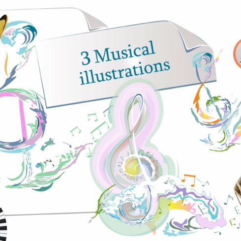 Musical collection with treble clefs cover image.