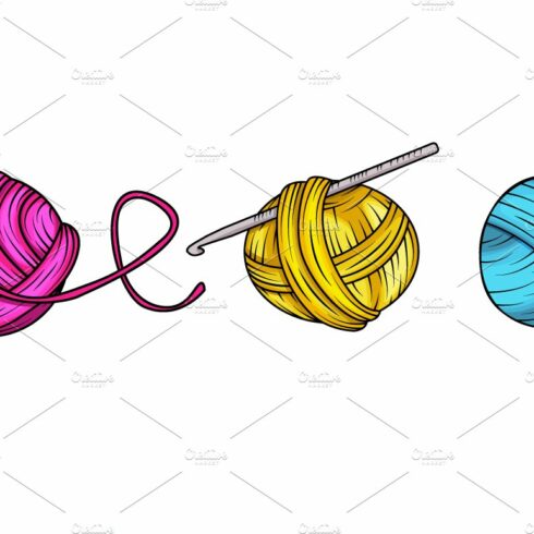Yarn balls in vector cover image.