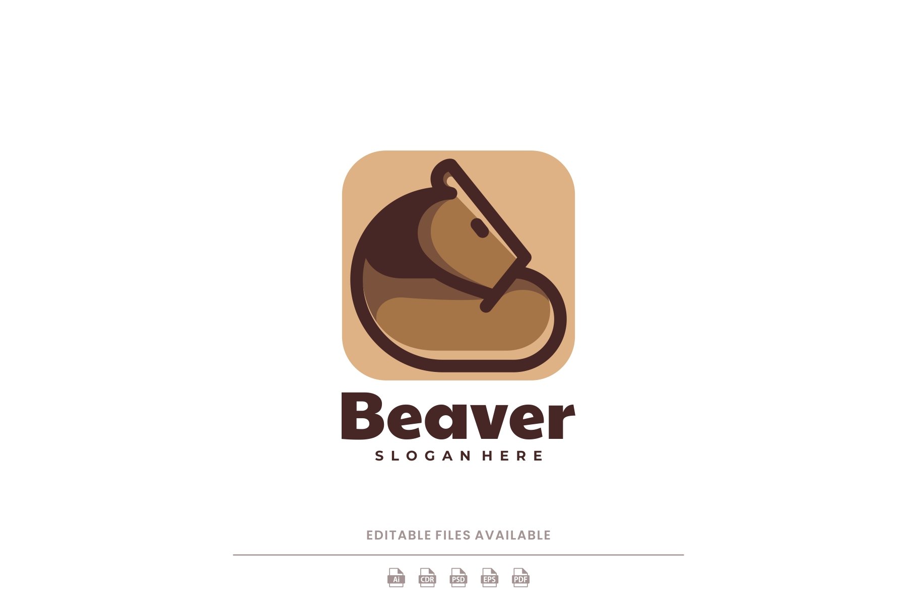 Beaver Simple Mascot Logo cover image.