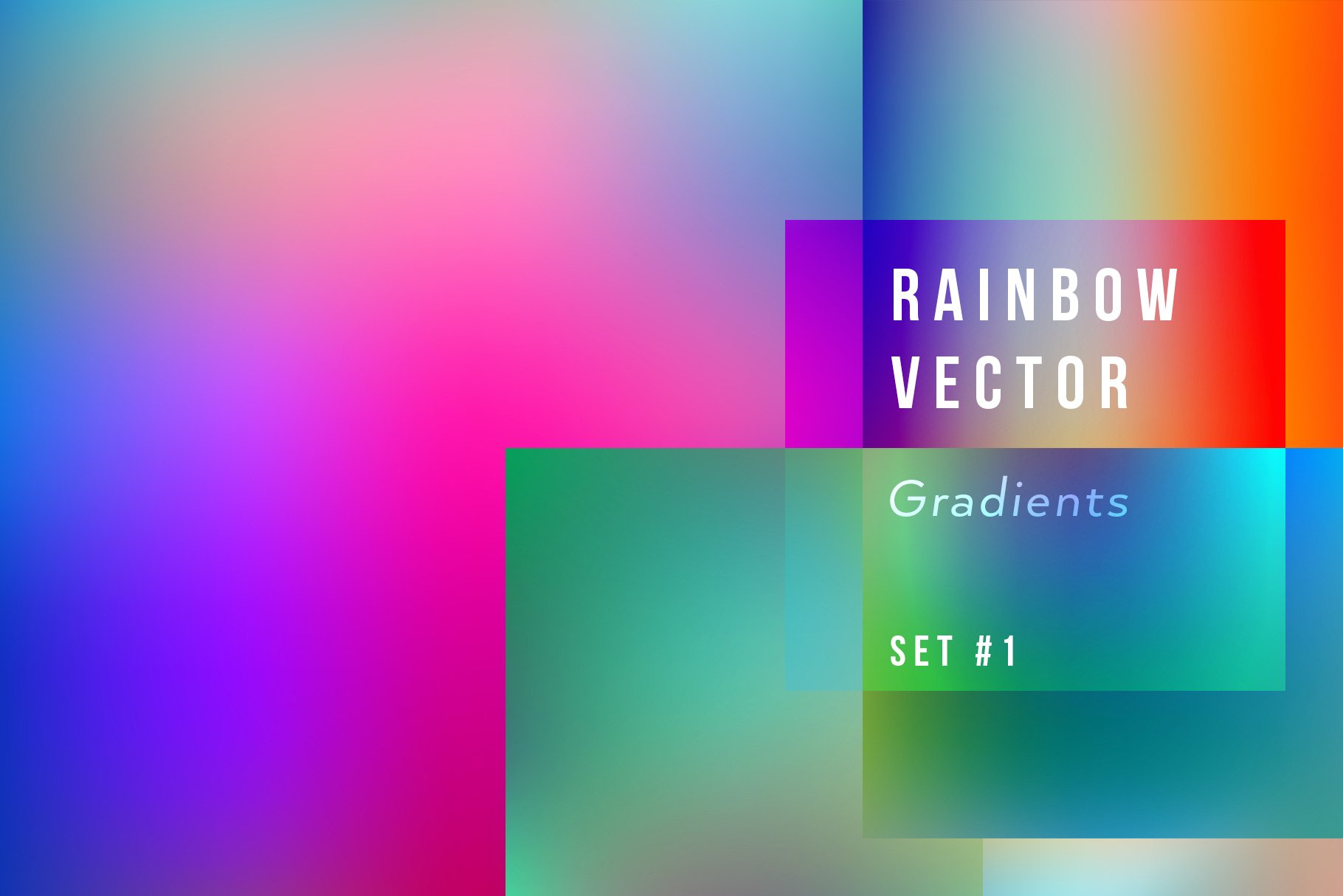 Rainbow Colorful Gradient Set Vector cover image.