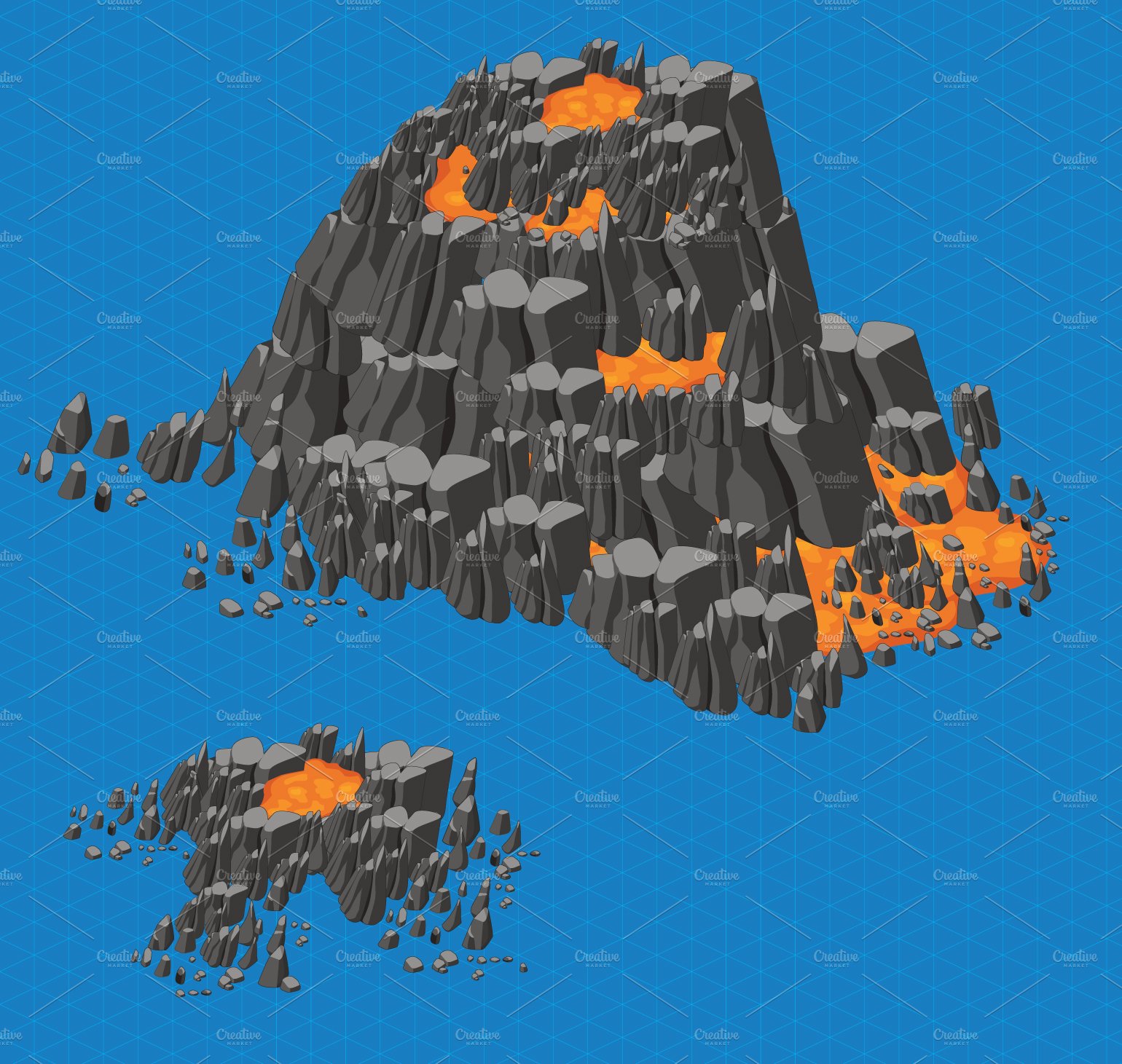 Volcano Isometric Elements preview image.