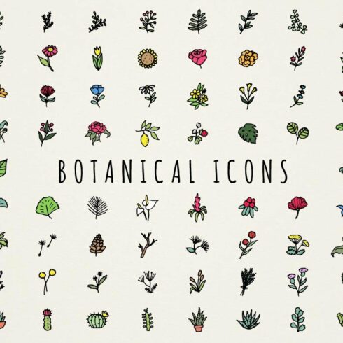 Botanical Icons Clipart Set cover image.