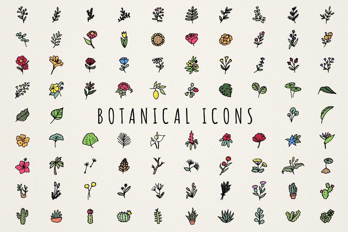 Botanical Icons Clipart Set cover image.