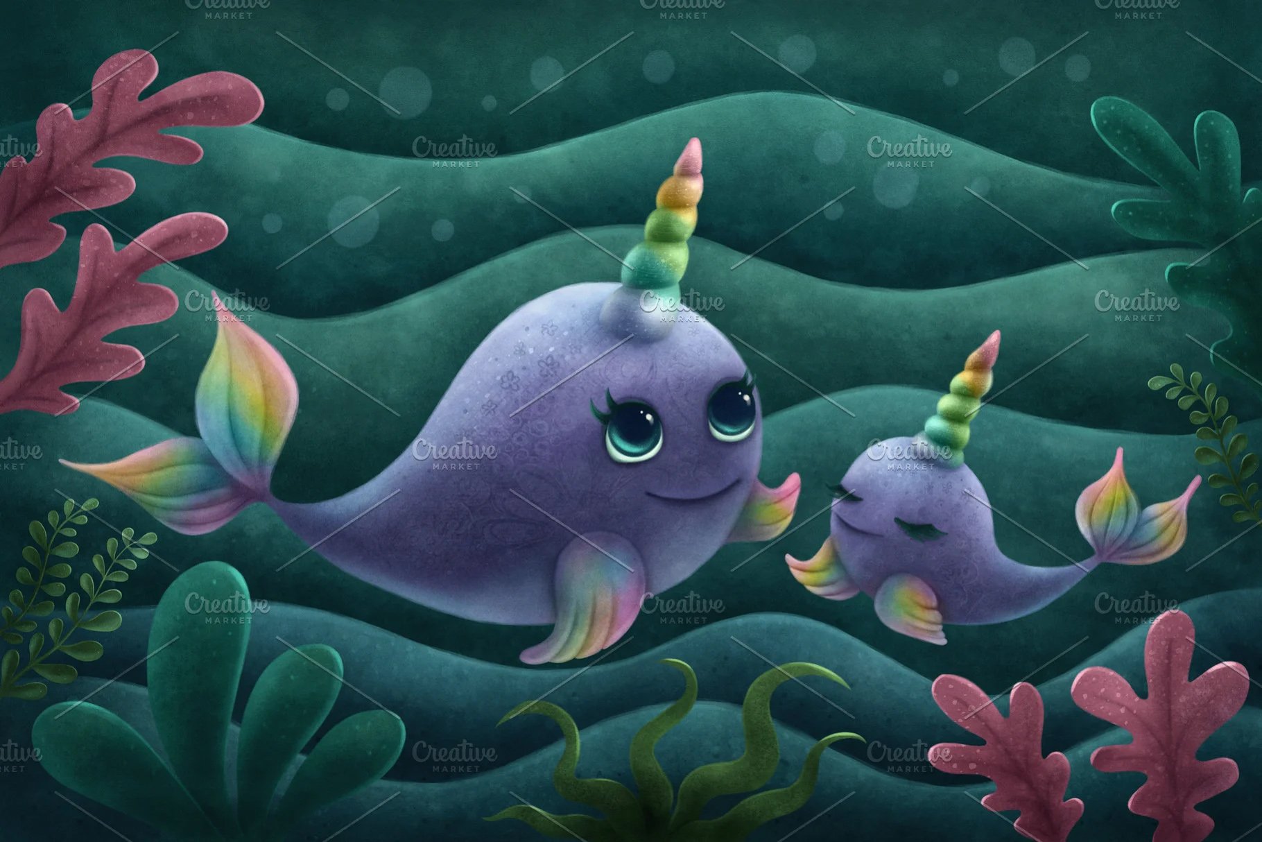 Narwhal Unicorn. Mother with a child cover image.