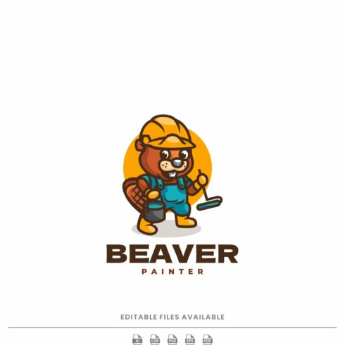 Beaver Painter Cartoon Mascot Logo cover image.