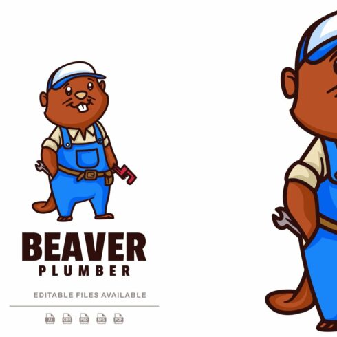Beaver Cartoon Character Logo cover image.