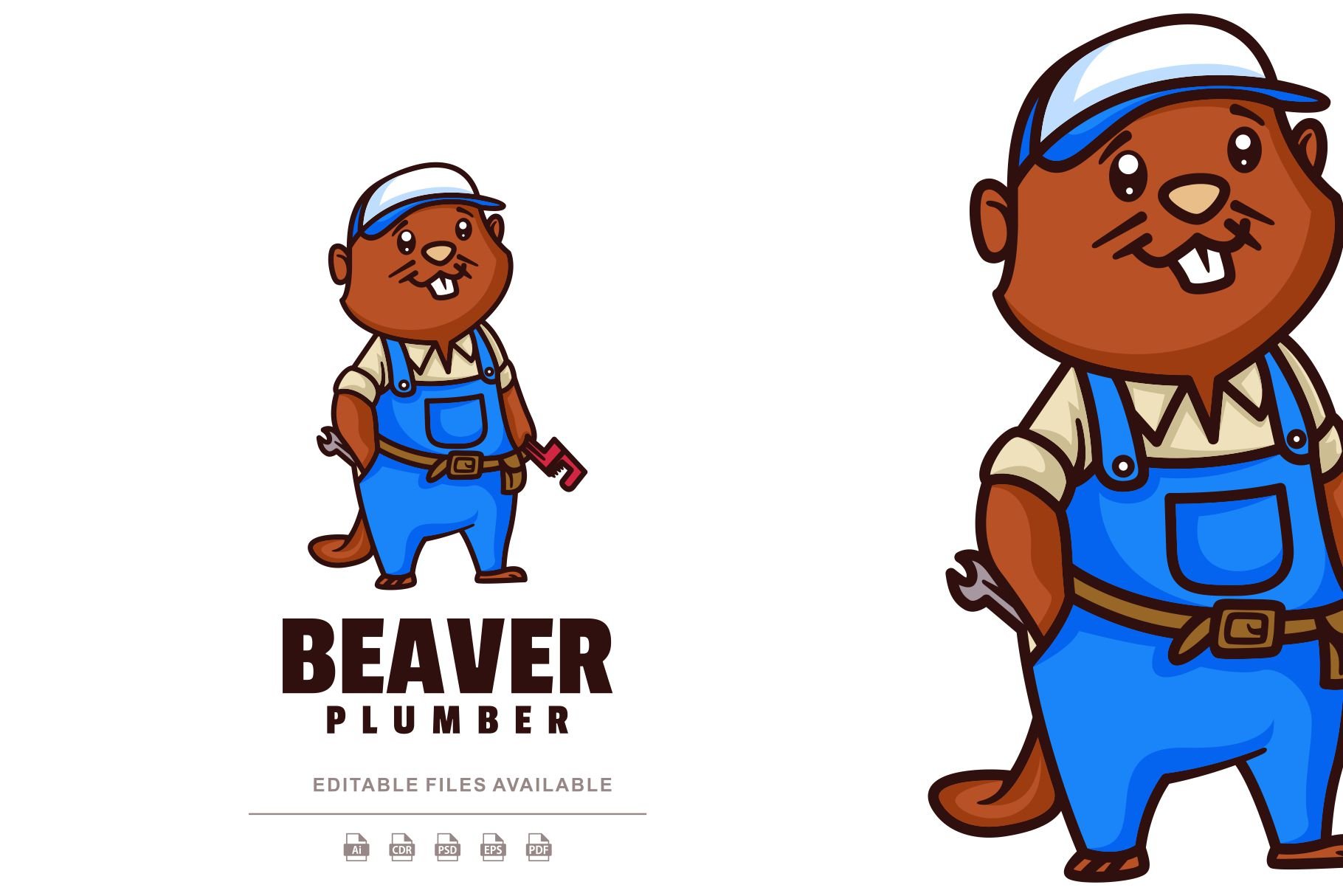 Beaver Cartoon Character Logo cover image.