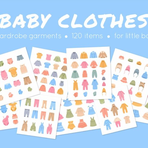 Baby Children Clothes Color Icons cover image.
