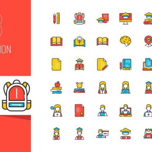 Education Icons Set cover image.