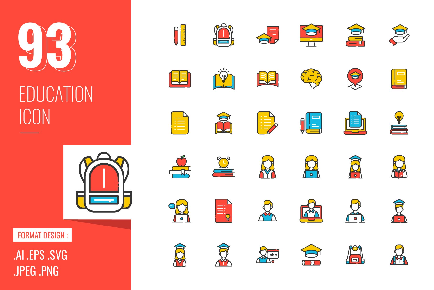 Education Icons Set cover image.