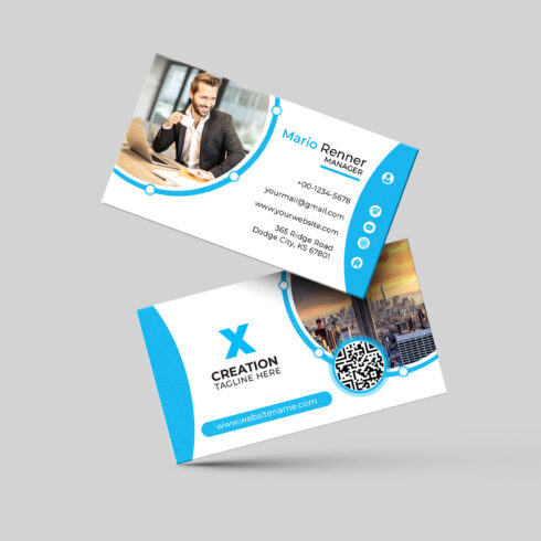 Minimalistic modern corporate Business Card Design cover image.