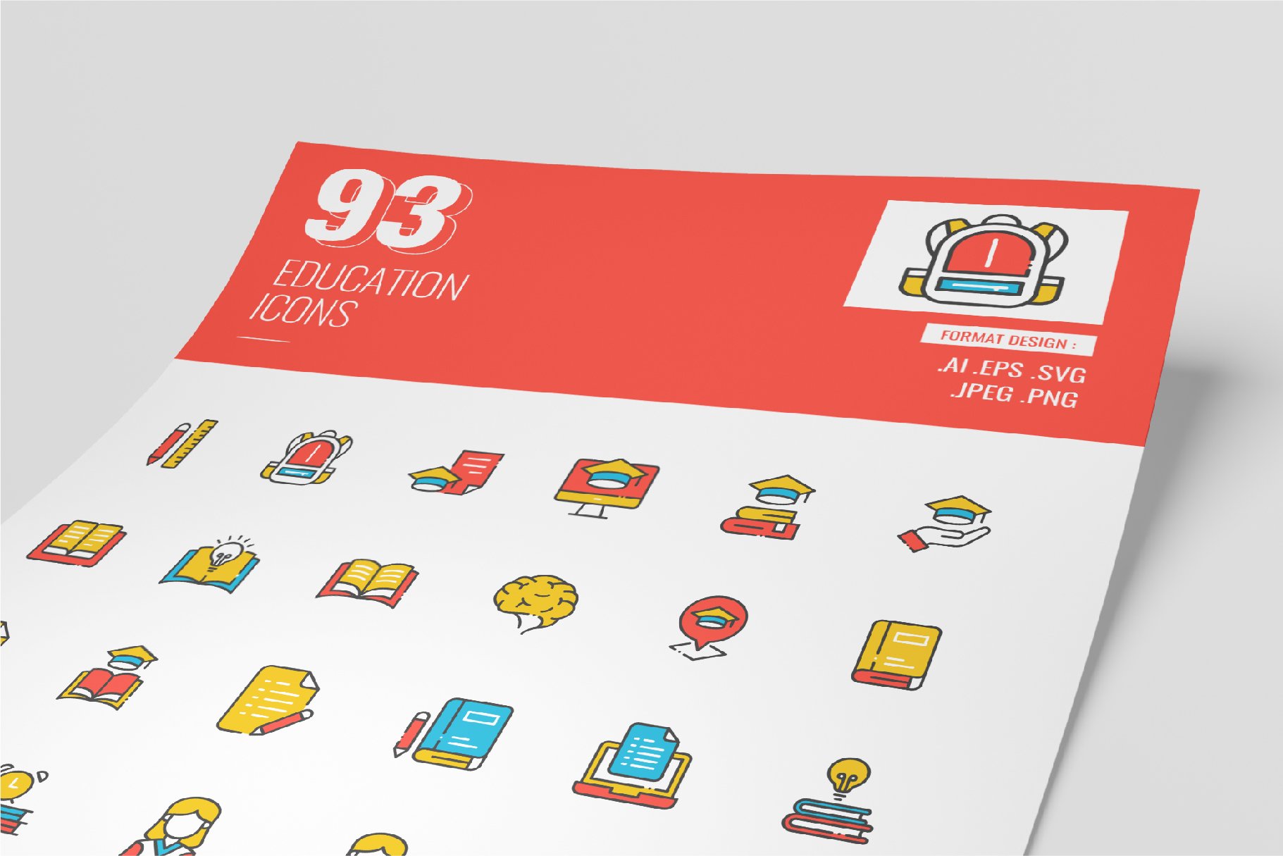 Education Icons Set preview image.