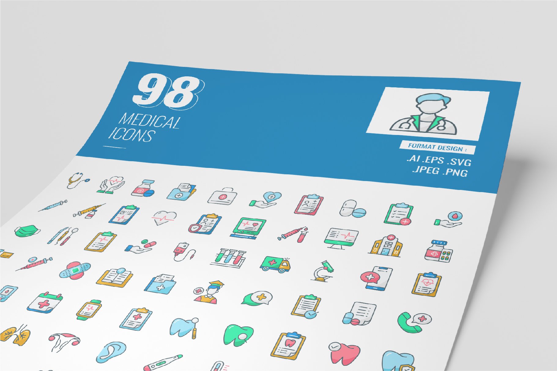 Set Medical Icons preview image.