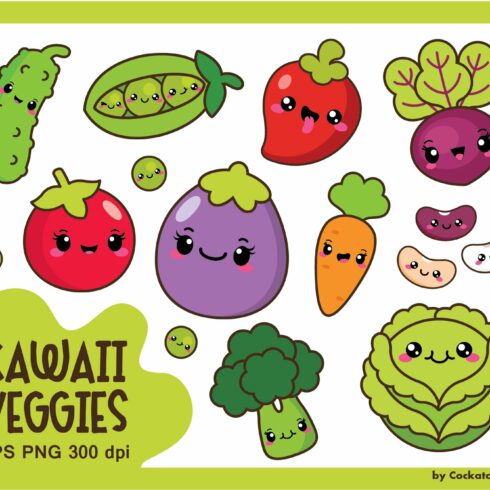 Kawaii veggies cover image.