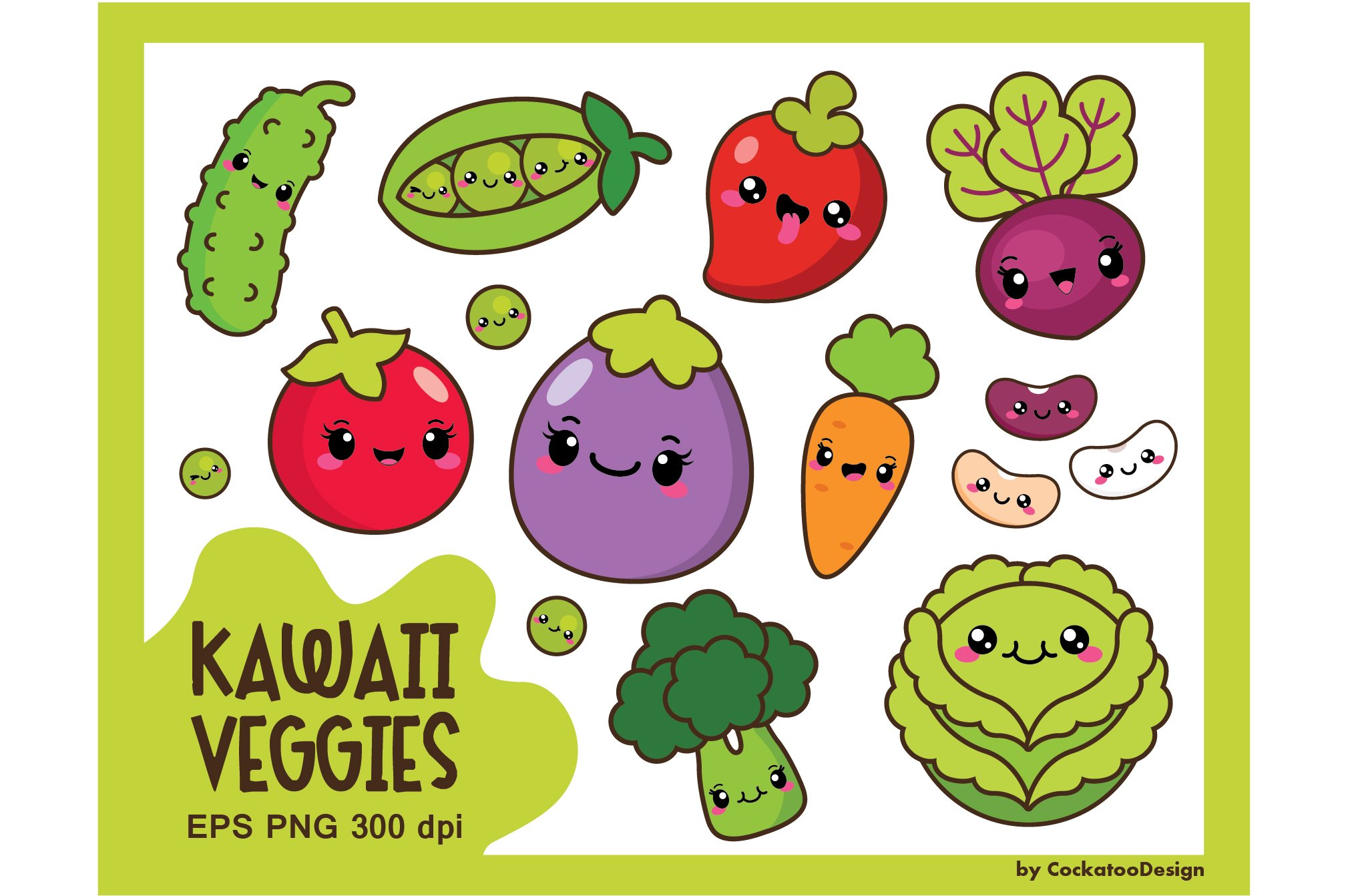 Kawaii veggies cover image.