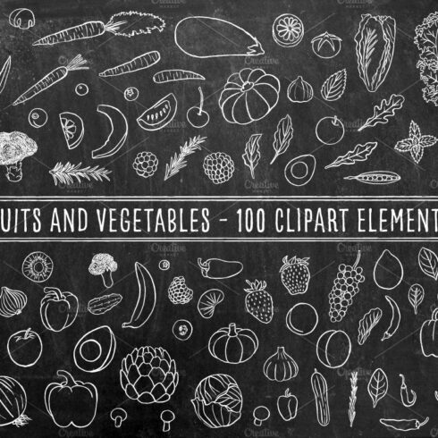Chalkboard Fruits and Vegetables cover image.