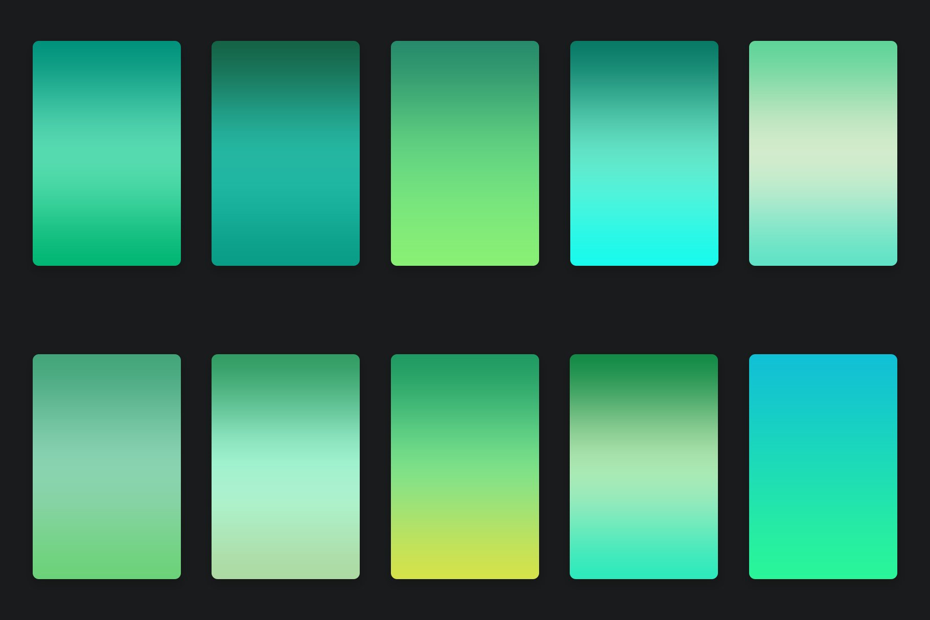 Myrtle Green Gradients preview image.