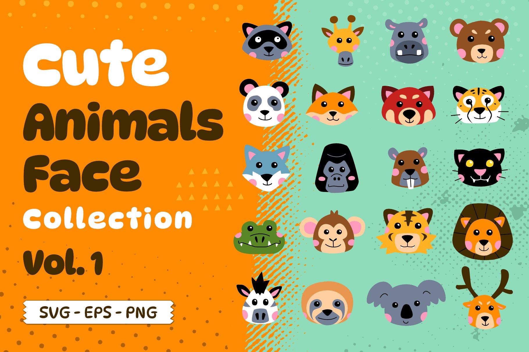 Cute Animals Face Collection Vol 1 cover image.