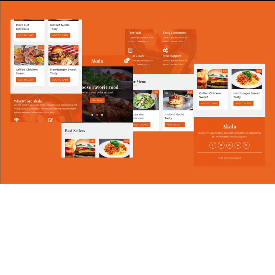 Free Mobile Template for Food Cafe and Restaurant Template cover image.