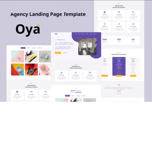Free Oya Agency Landing Page Template cover image.