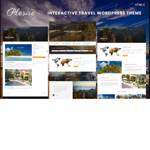 Free Interactive Tour Travel Agency Website Template cover image.