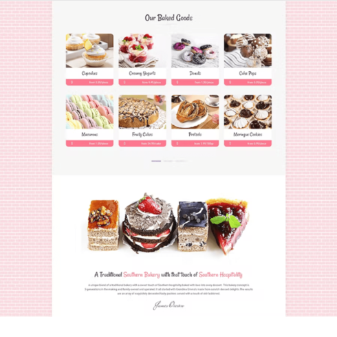 Free Creative Bakery and Pastry Business One Page HTML5 Template cover image.