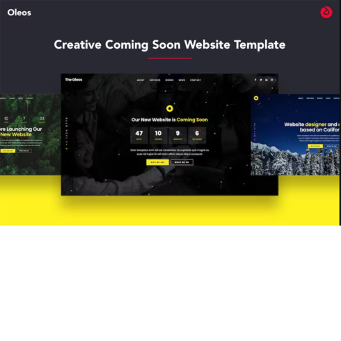 Free Oleos Creative Coming Soon Page Template cover image.