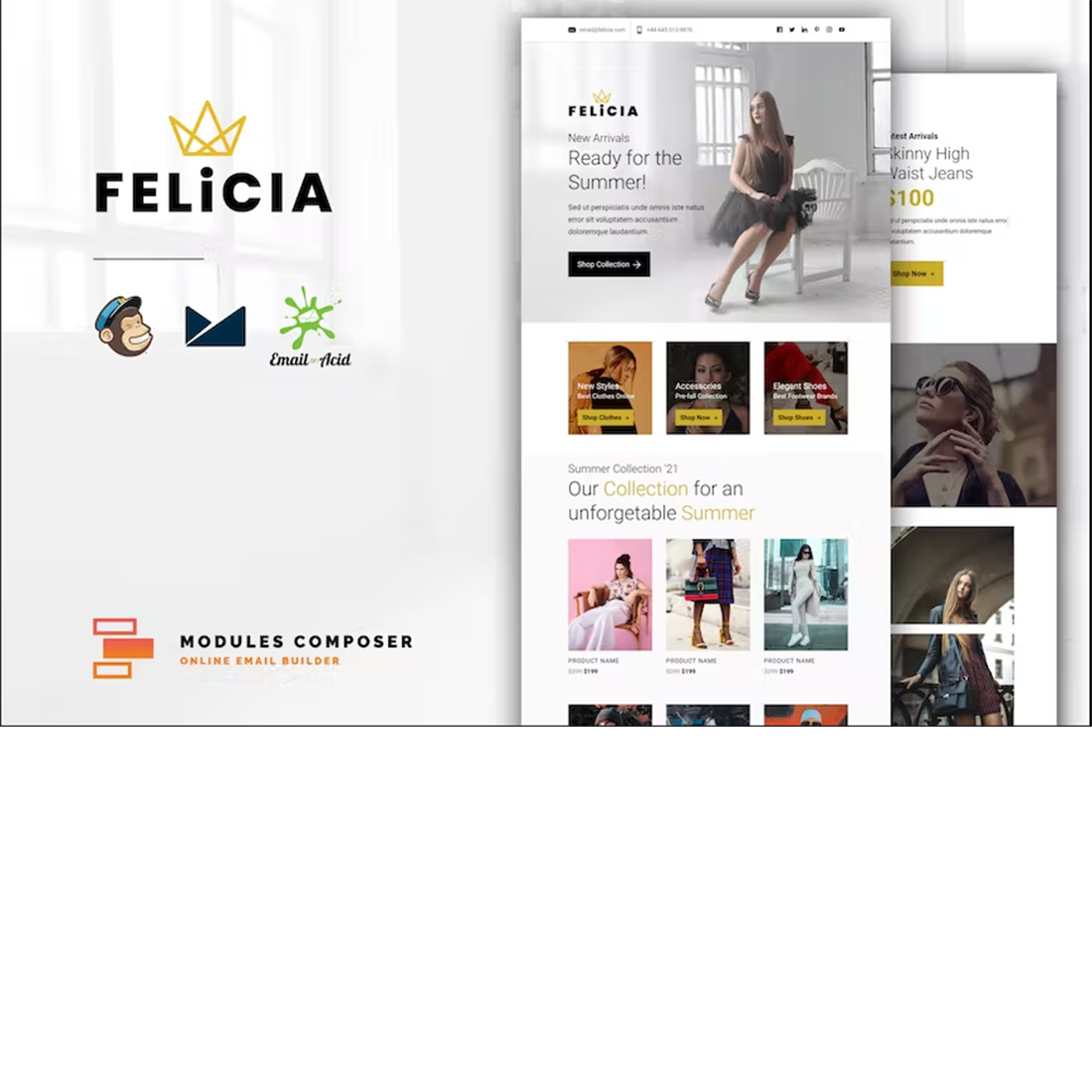 Felicia - E-commerce Responsive Email Template cover image.