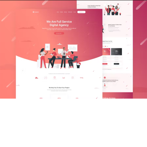 Free LeLand Isometric Business HTML Landing Page Template cover image.