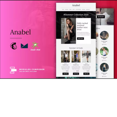 Free E-commerce Responsive Email Template cover image.