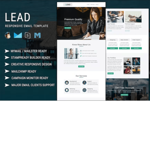 Lead Responsive Email Template cover image.