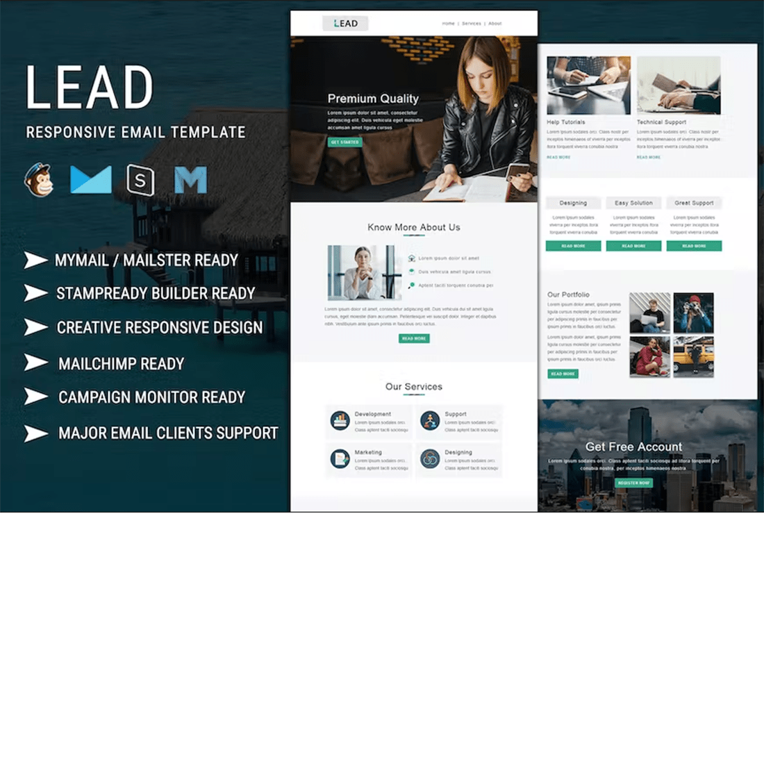 Lead Responsive Email Template cover image.