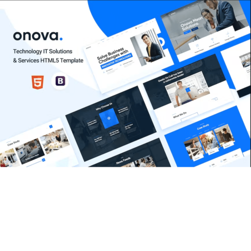 Free IT Solutions and Services Company HTML Template cover image.