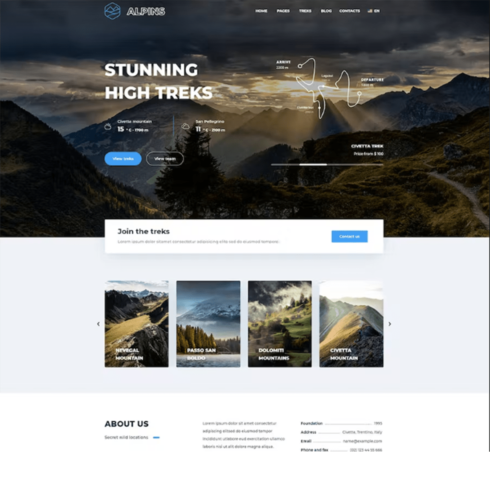 Free Mountain And Hiking Website Template cover image.