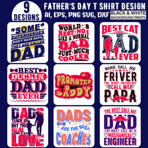 Father's day typography quote t shirt design cover image.