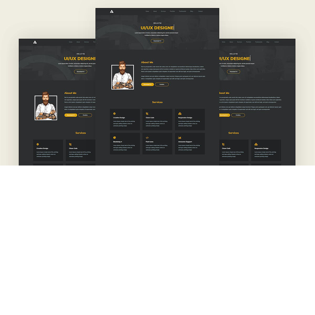 Free Portfolio Website HTML Template cover image.