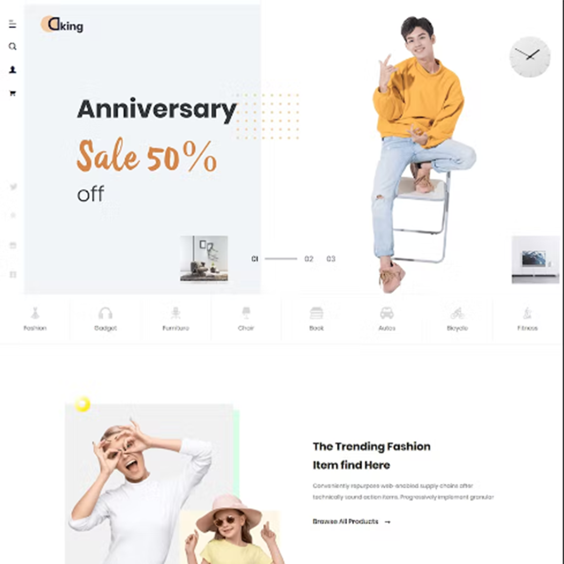 Free Dking Multipurpose Ecommerce HTML Template cover image.