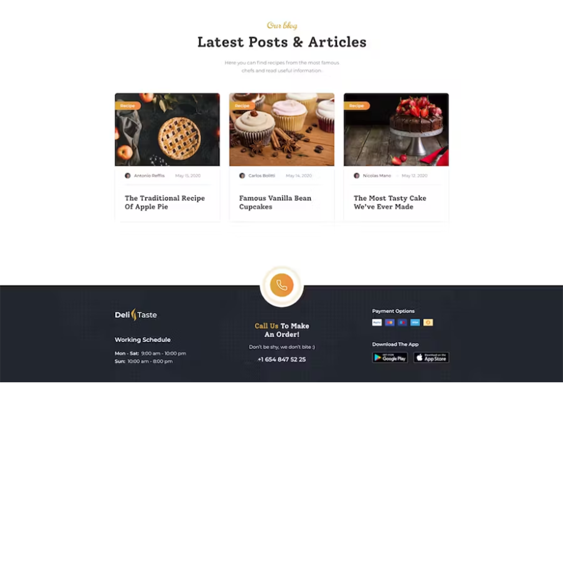 Free Food & Restaurants HTML Template cover image.