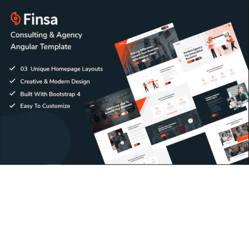 Free Consultancy & Business Angular Template cover image.