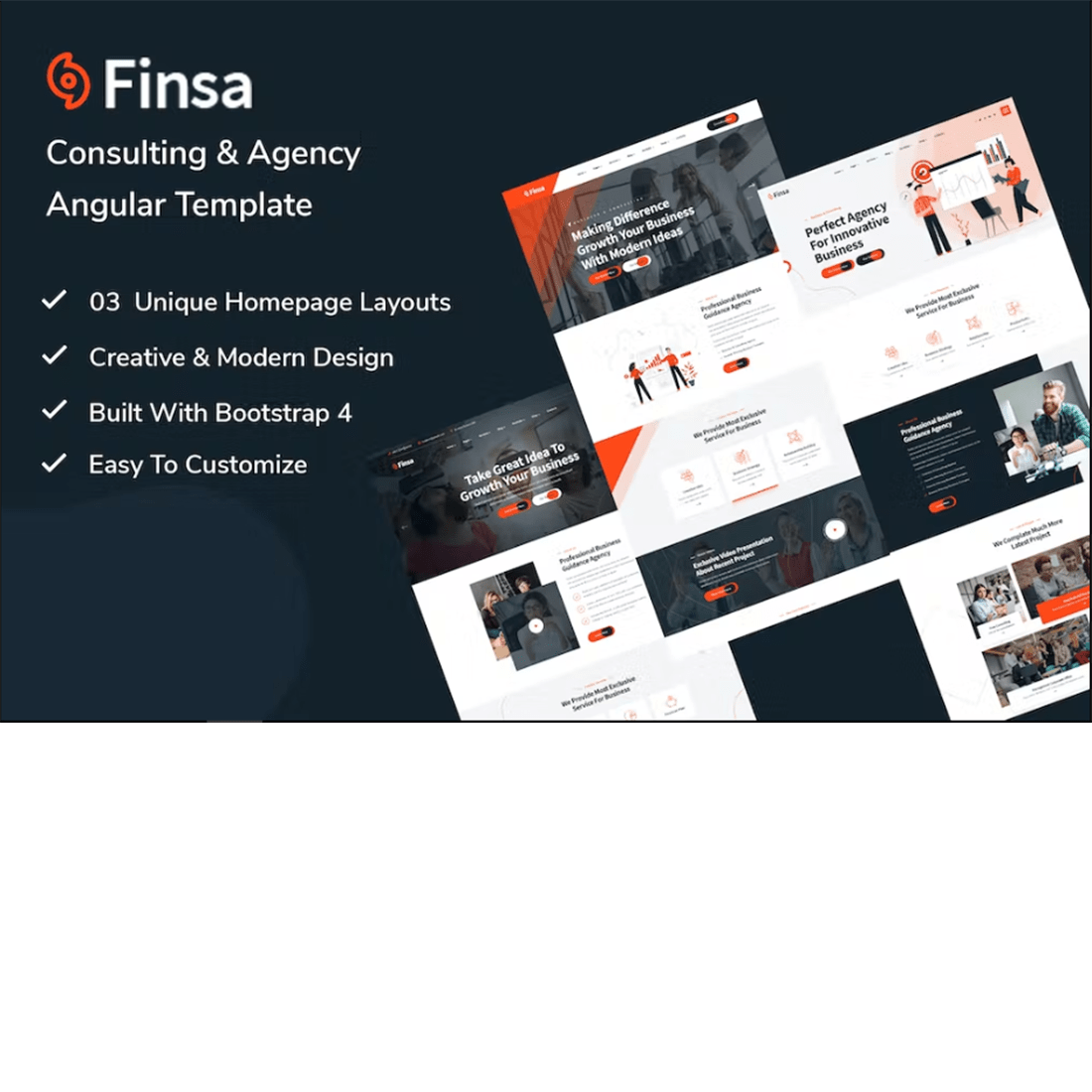 Free Consultancy & Business Angular Template cover image.