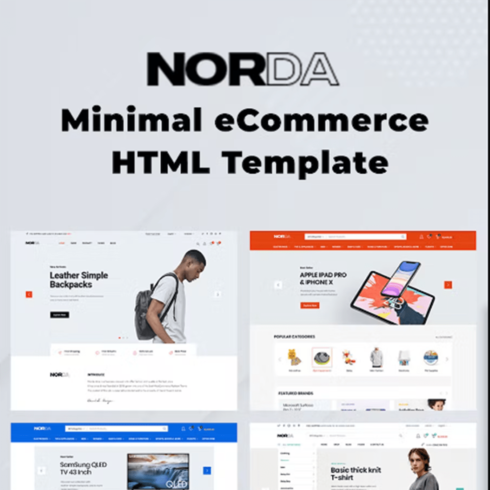 Free Norda Minimal Ecommerce HTML Template cover image.