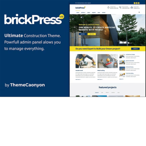 Free Construction HTML Template cover image.