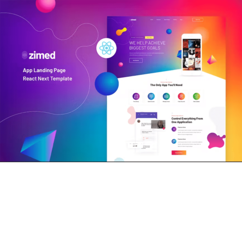 Free Zimed App Landing Page HTML Template cover image.