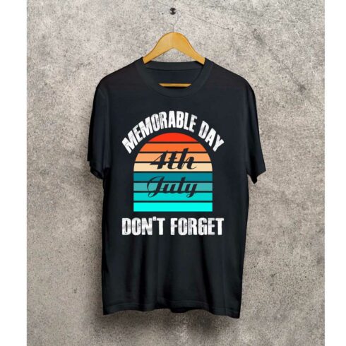 4th July Memorable Day T-shirts Design Template cover image.
