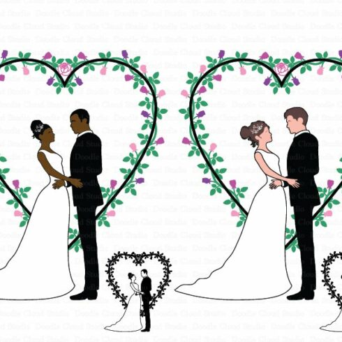 Wedding Couples SVG, Bride and Groom cover image.