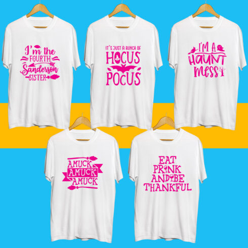 Halloween SVG T Shirt Designs Bundle cover image.