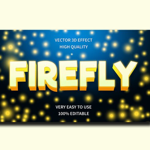 Firefly Editable 3D Text Effect Vector cover image.
