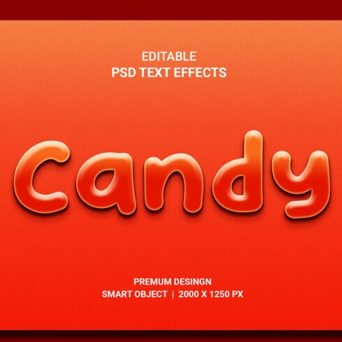 Candy Editable PSD Text Effect cover image.